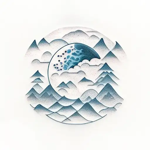 Mountain Scene Oceans Moon