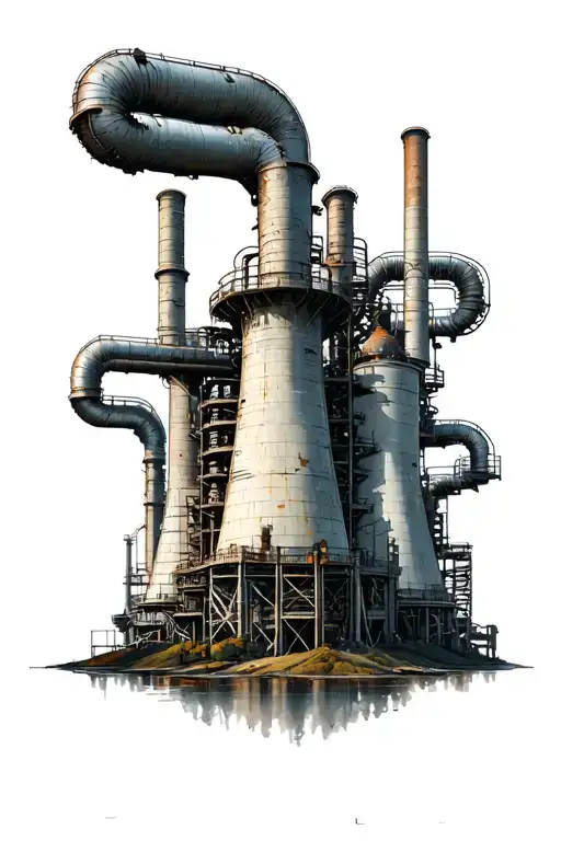 Chernobyl Nuclear Power Plant With Pipe