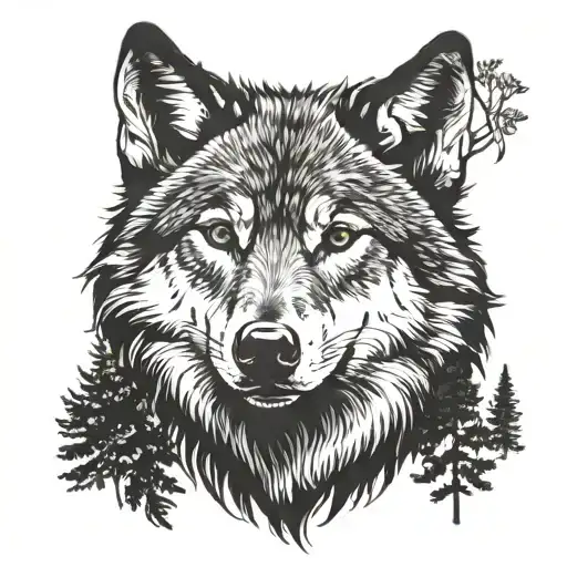 Calm Wolf Silhouette