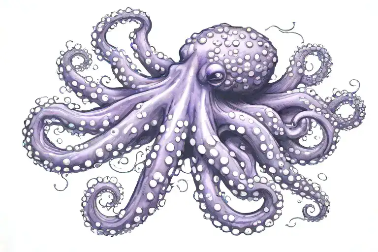 Purple Octopus Wrapping Its Tentacles Around A Name Realism