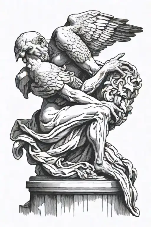 The Thinker Statue Releasing A Dove