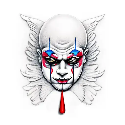 Angel With Clown Mask