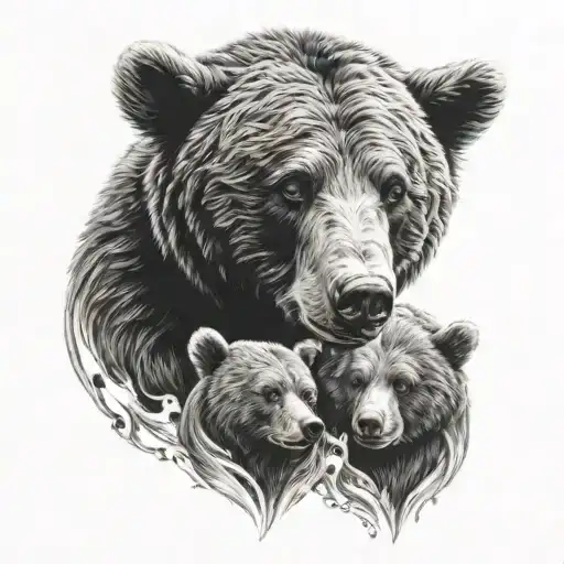 Bear Head Children Playing