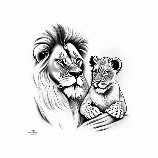 Lion With Cub