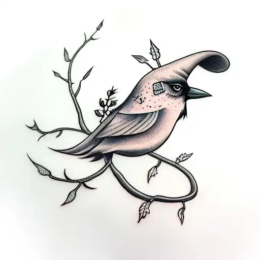 Bird Wearing Witch Hat