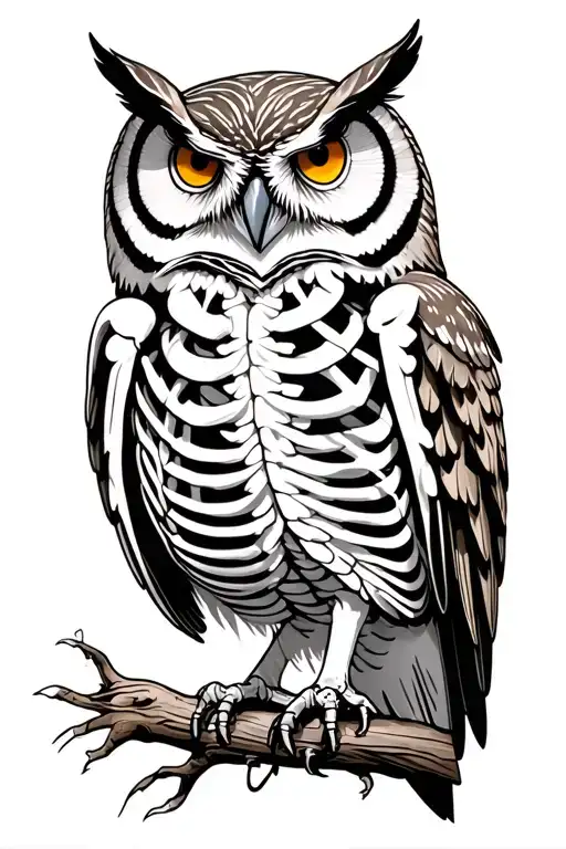 Owl With Visible Skeleton