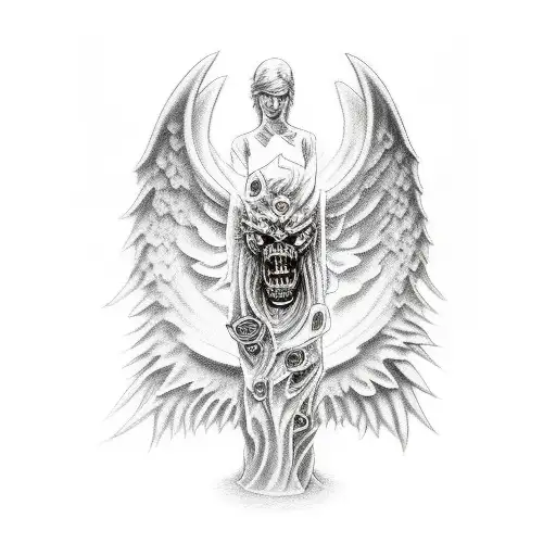 Angel Battling Demons