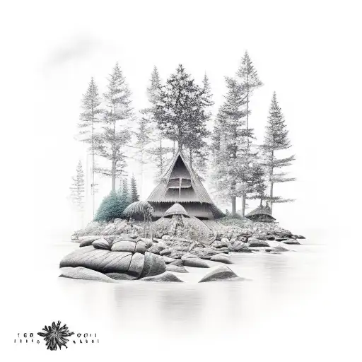 Beach Scene Blended To A Forest Scene