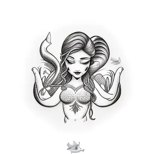 Fisherman Holding A Beautiful Mermaid