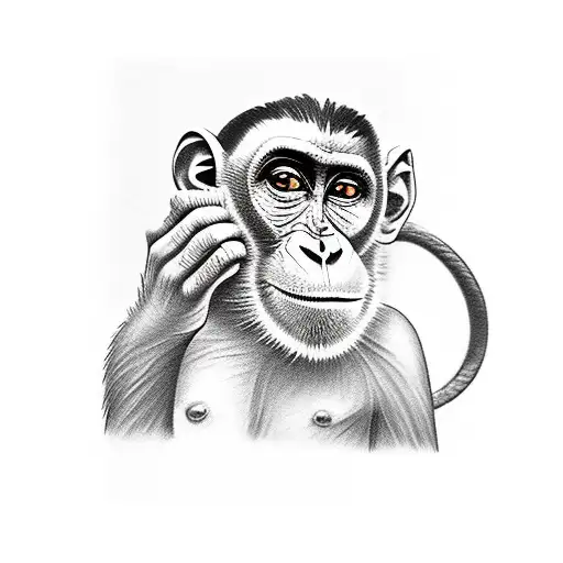 Realistic Monkey Climbing A Coffee Mug