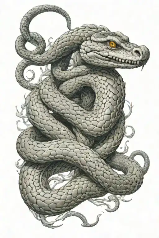 Medusa Snake Along The Spine