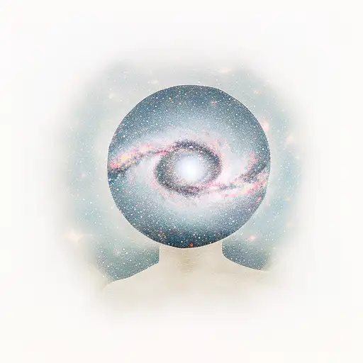 Man Staring Up At Galaxy In The Sky While Standing In Field