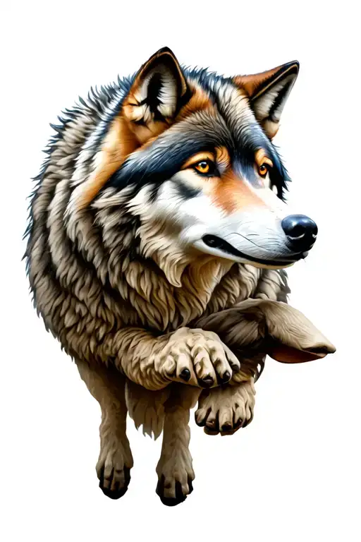 Wolf Climbing Out Of Sheep's Clothing