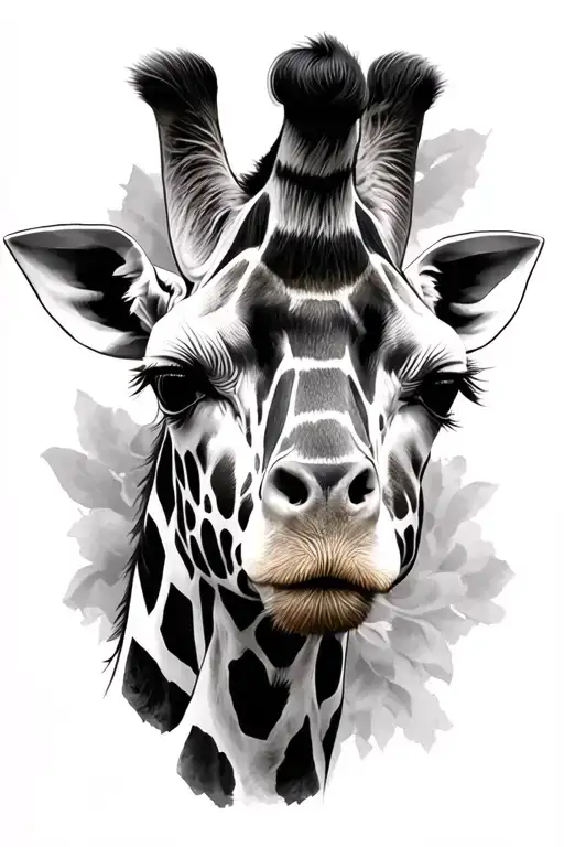 Black And White Giraff Face