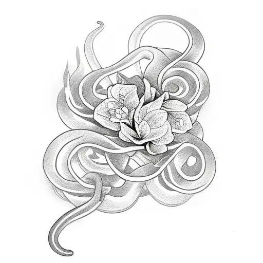 Snake With Jasmine Flower