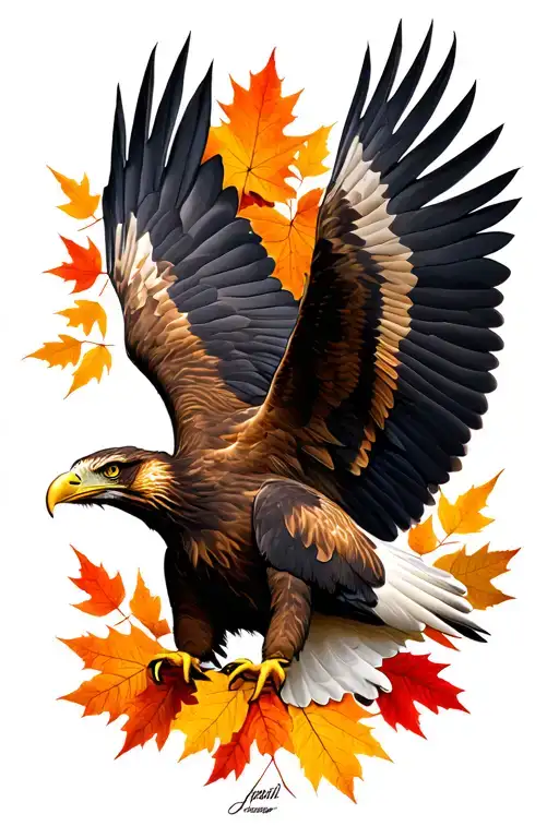 Eagle Bright Fall Colored Leaves