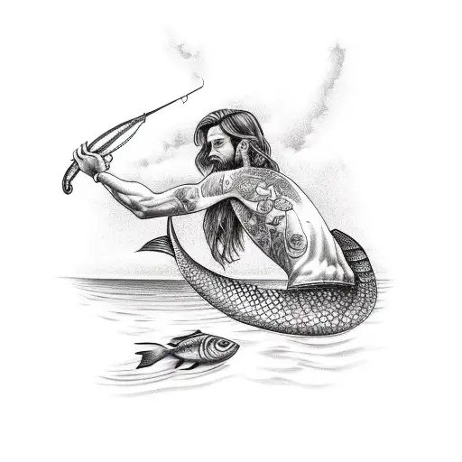 Fisherman Holding A Mermaid