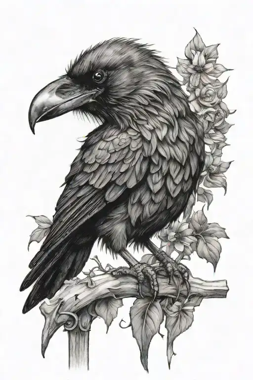 3 Gothic Crow Perched