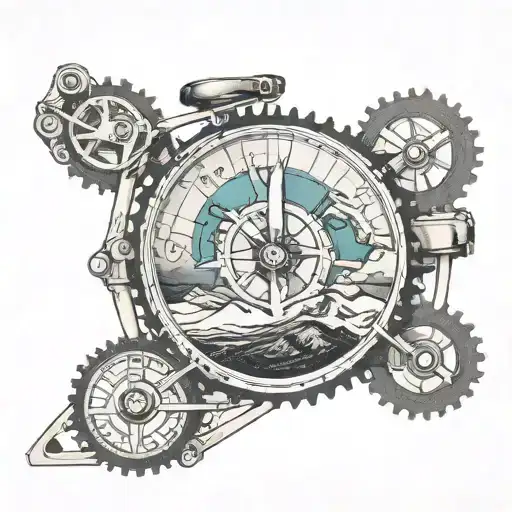 Compass Card Inside A Bike Cassette With Mount Everest On North