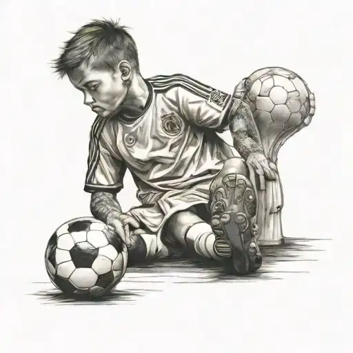 Child Soccer Player Sitting