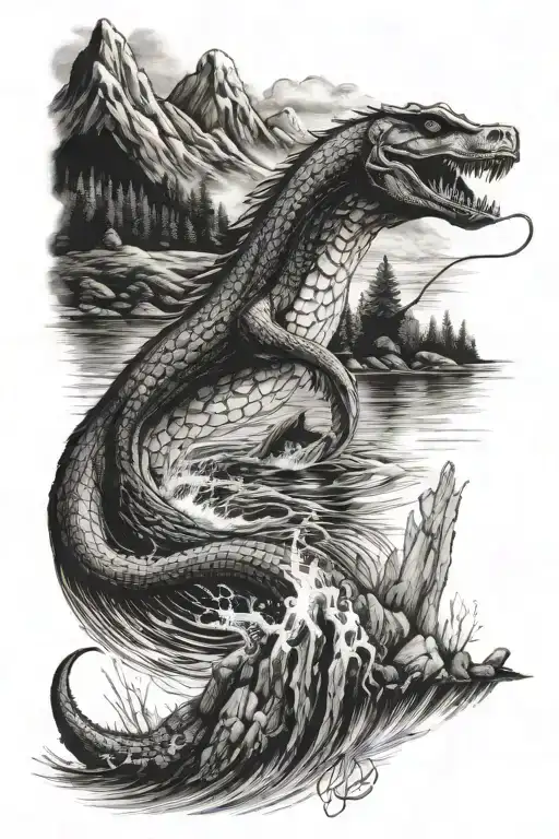 Wulven Fishing At A Loch Ness Monster