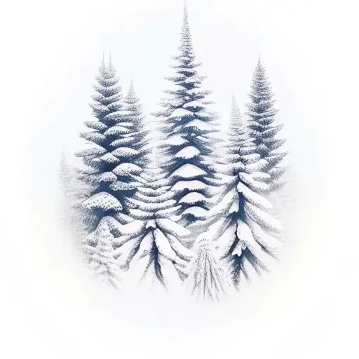 Pine Tree Flowers Mountains