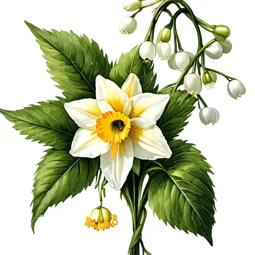 Jonquil Daffodil Lily Of The Valley And Hawthorn