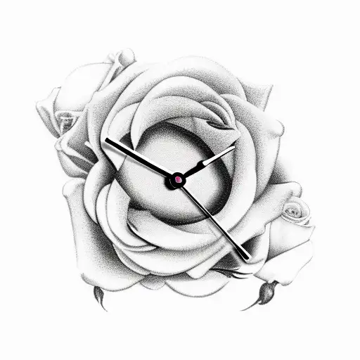 Broken Clock With Rose