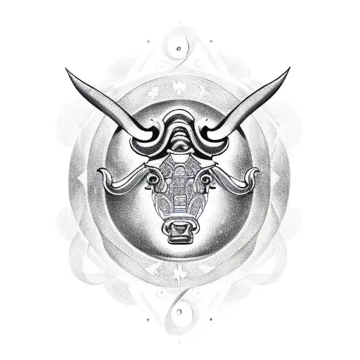 Taurus Zodiac Symbol Blended With A Musical Note