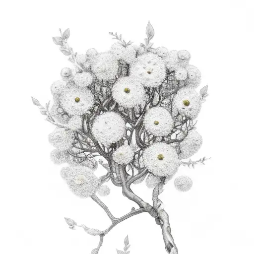 Orizontal Tree Branch With Flowers Tattoo