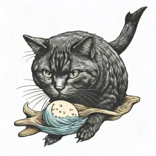 Cornbread Loaf Moon Cat Comb Whale