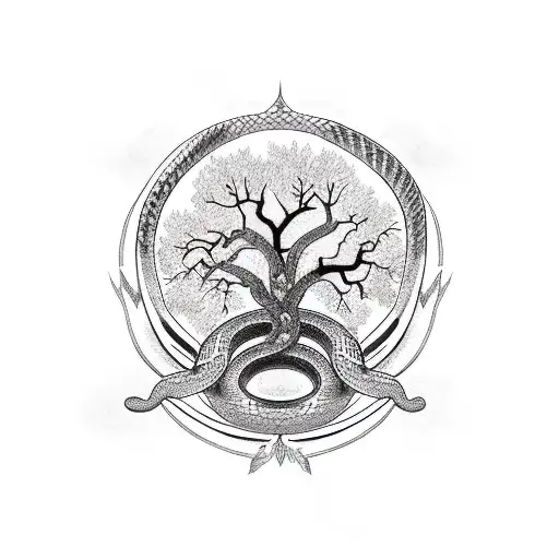 Tree Branch With Snake