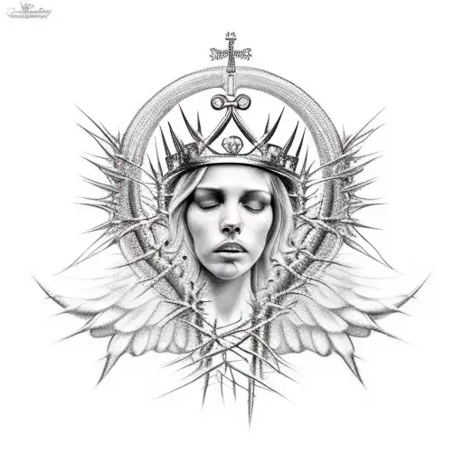 Angel Wings And A Crown Of Thorns