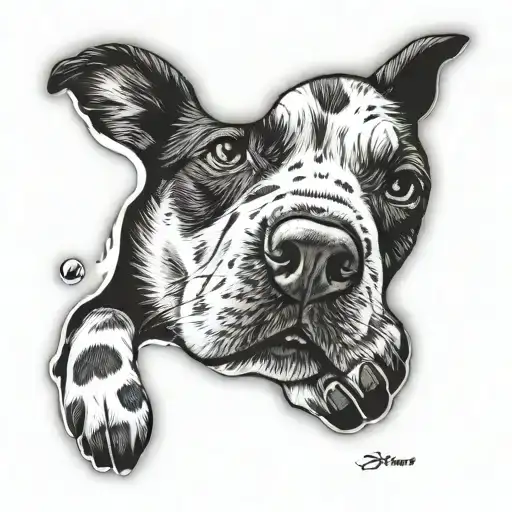 Dog Name Inside Paw Print Merged