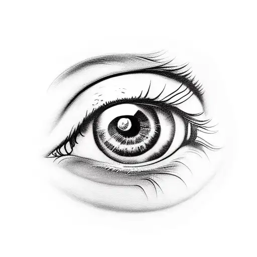 Eye Desing In Black Paint