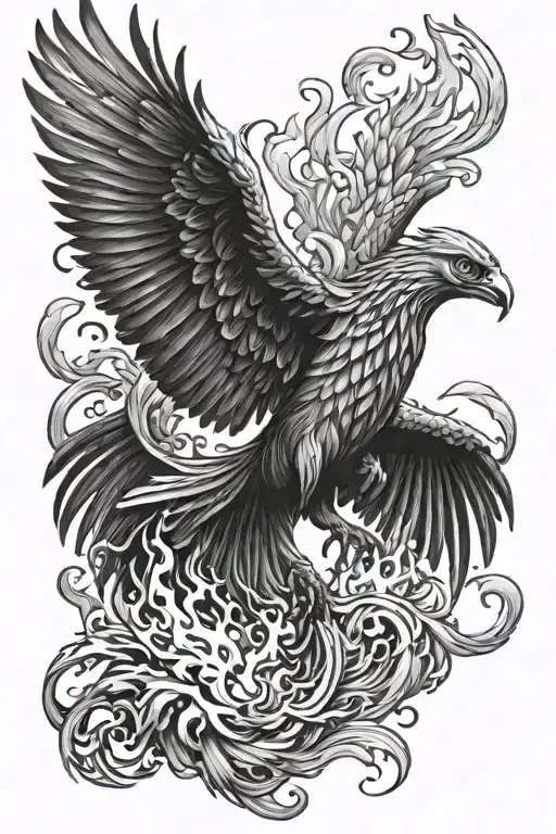 Phoenix Rising From Flames Thigh