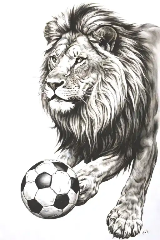 Lion With Football