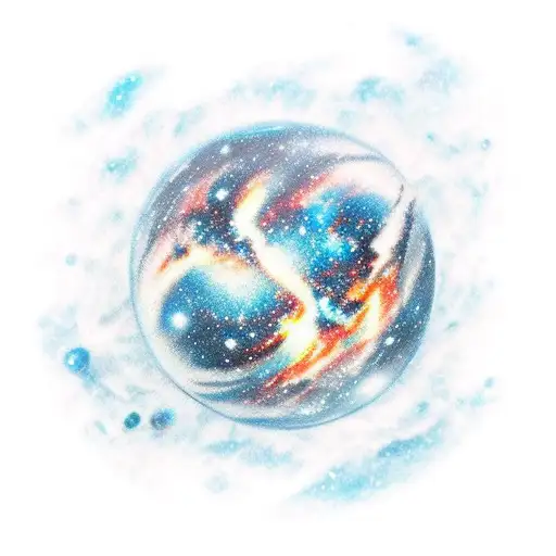 Blue White Black Galaxy Sphere