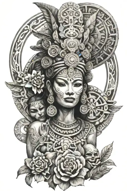 Mayan Goddess Surrounded