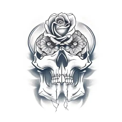 Skull Rose Time God Lion