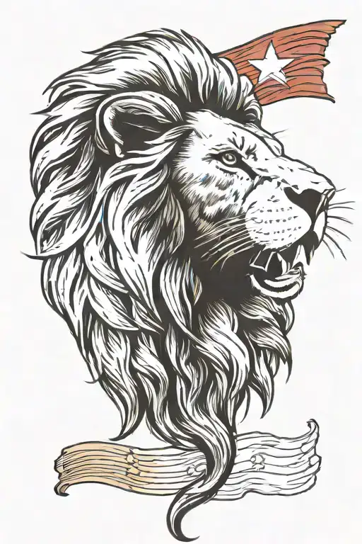 Lion Head With Philippines Flag