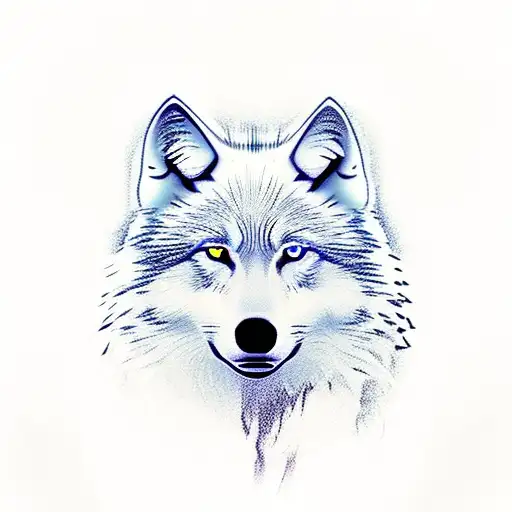 White Wolf In Dark Forest