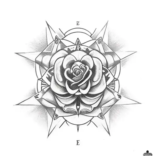 Skull Rose Compass