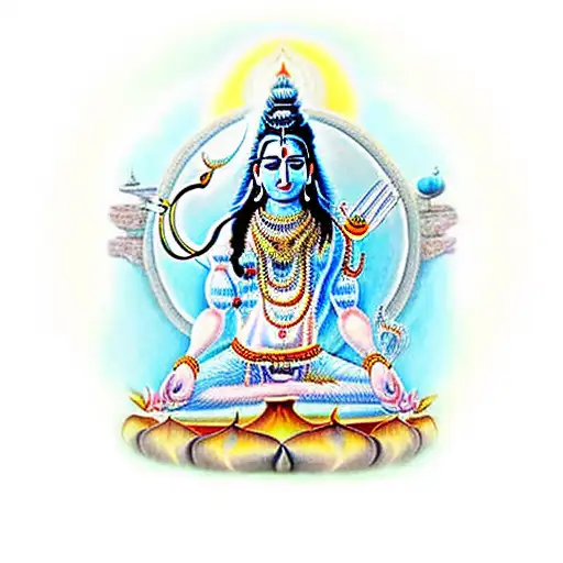 A Realistic Portrait Of Shiva Meditating In The Himalayas