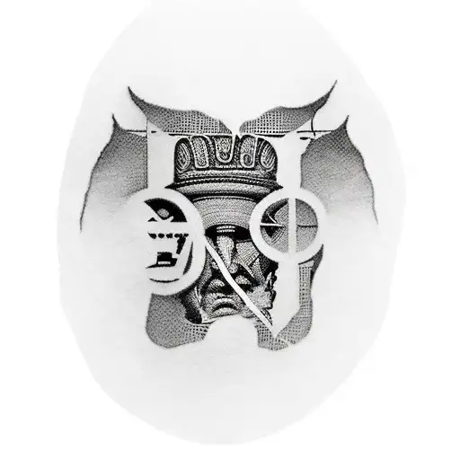 A Silhouette Of A Psychologist Surrounded By Ancient Greek And Roman Symbols