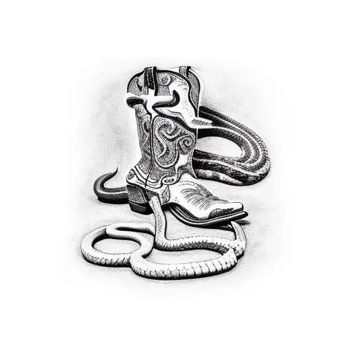 Cowboy Stomping On A Rattlesnake