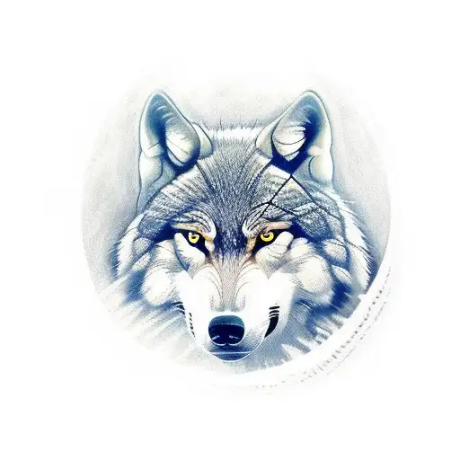 Celtic Wolf In Woods Over A Lake At Moonlight