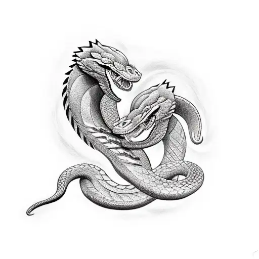 Snake And Wolf Fight