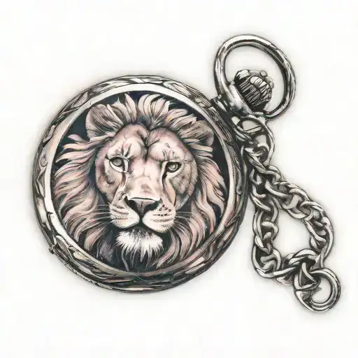 Pink Lion Pocket Watch