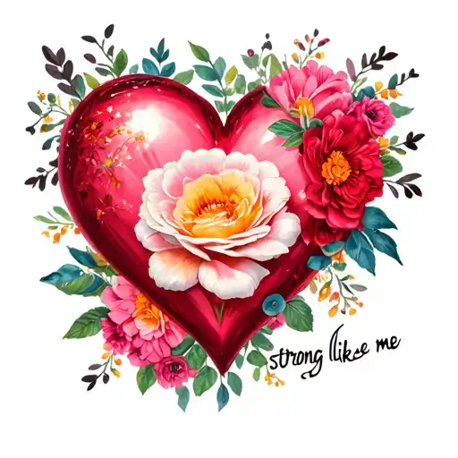 Self Love Heart Strong Me Like Flowers